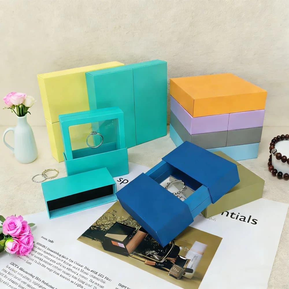 Scatola galleggiante trasparente Cassetto antiossidante Scatola per confezioni regalo per orecchini, collane, anelli, braccialetti, esposizione/scatola portaoggetti per gioielli