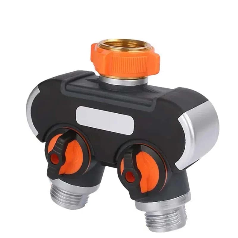 Raccordo Sdoppiatore per Tubo da Giardino a 2 Vie, Connettore a Y con Filettatura US 3/4, Adattatore per Rubinetto, Sdoppiatore per Tubo dell'Acqua con Guarnizione in Gomma