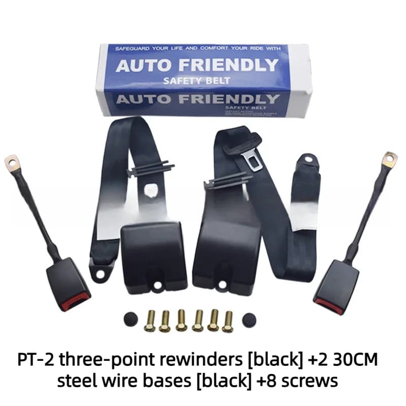 Kit di Assemblaggio Cintura di Sicurezza Automobilistica a Tre Punti Regolabile, Adatto per Auto, Autobus e Camion