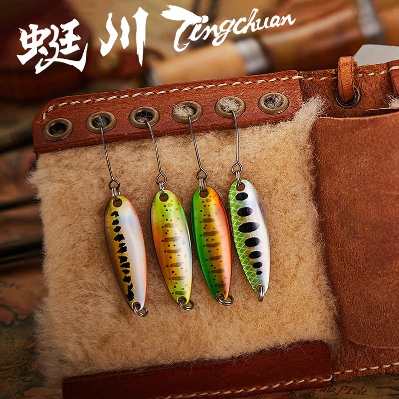 Esca per cucchiaio in metallo Tingchuan TCSP 2g | 2,5 g | 3,5 g | Design curvo semplificato da 4,5 g con ami affilati per la pesca alla trota e alla spigola