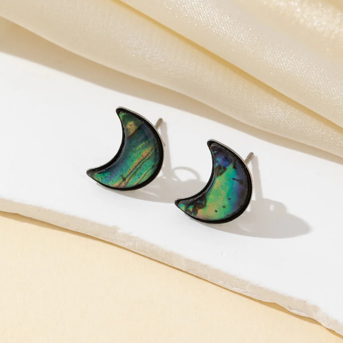 2 paia di orecchini a conchiglia naturale in acciaio inossidabile metallo stella luna fiore cuore donne creative orecchio stud oceano regali di gioielli per feste