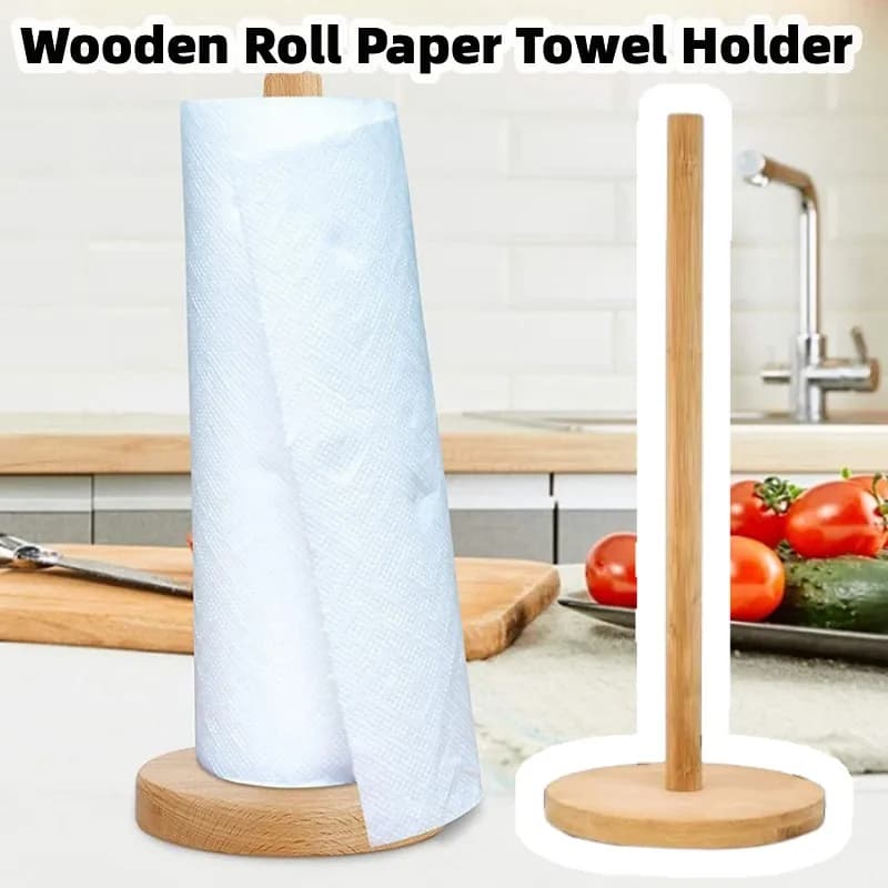 Porta asciugamani di carta in rotolo di legno da cucina Porta fazzoletti da bagno Tavolo da pranzo Porta tovaglioli verticale Accessori per riporre i servizi igienici