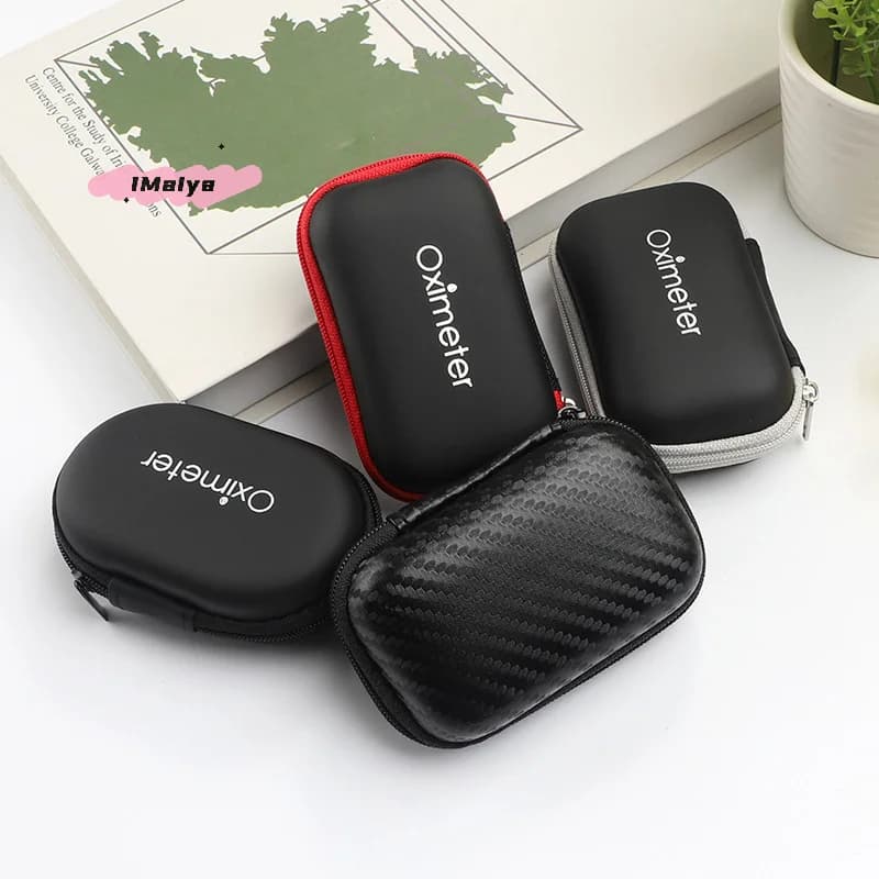 1 pc. EVA Case for finger pulse oximeter with rigid support and protective cover for medical equipment, zipper space saving design