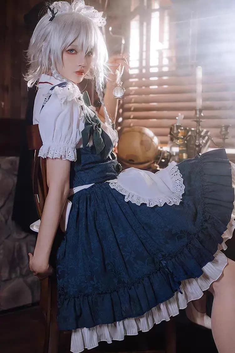2025 Kimono Uniforme per Halloween Festa di Natale Masquerade Anime Spettacoli Izayoi Sakuya Costume Cosplay Touhou Progetto Lolita
