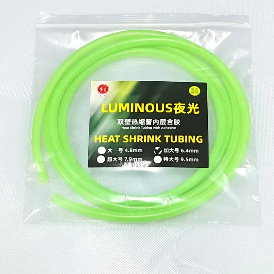 Gancio per legare con tubo termoretraibile luminoso di grandi dimensioni, gancio per piastra in ferro, anti morso, adesivo a doppia parete, autosigillante, pesca notturna