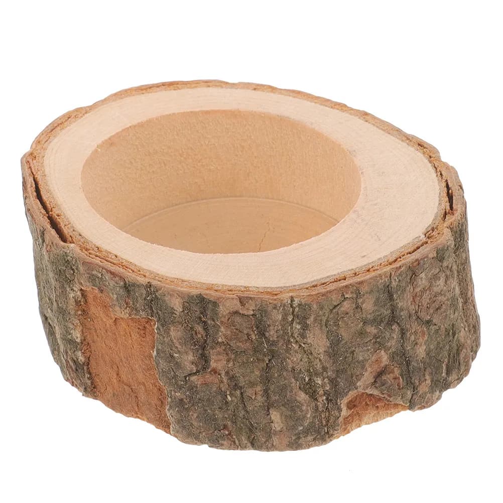 Natural Wood Small Pet Feeding Bowl Large Wooden Hamster Food Bowl Hamster Feeder for Rabbits Guinea Pigs Chinchillas Squirrels