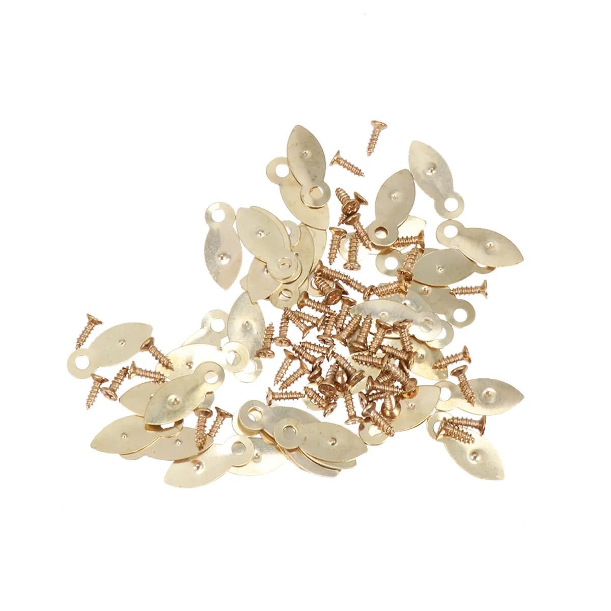 100Pcs Golden Picture Frame Back Plates Small Nails Non Damaging Wall Hangers for DIY Frames Fashion Clocks Scrapbooking Metal