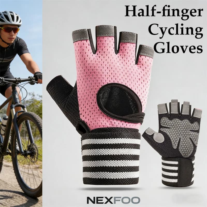 Weight lifting gloves and workout in the gym without fingers – Non-slip grip, breathable fabric, wrist and palm protection for fitness workouts