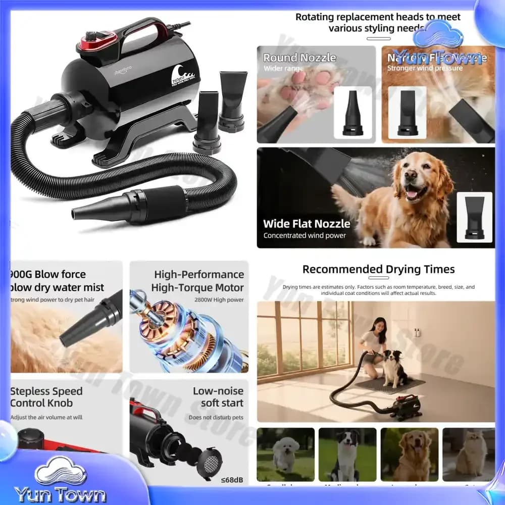 Wholesale Powerful Blower Handheld Metal Dual Motor Dog Cleaning Products Dog Grooming Hair Dryer Pet Dryer