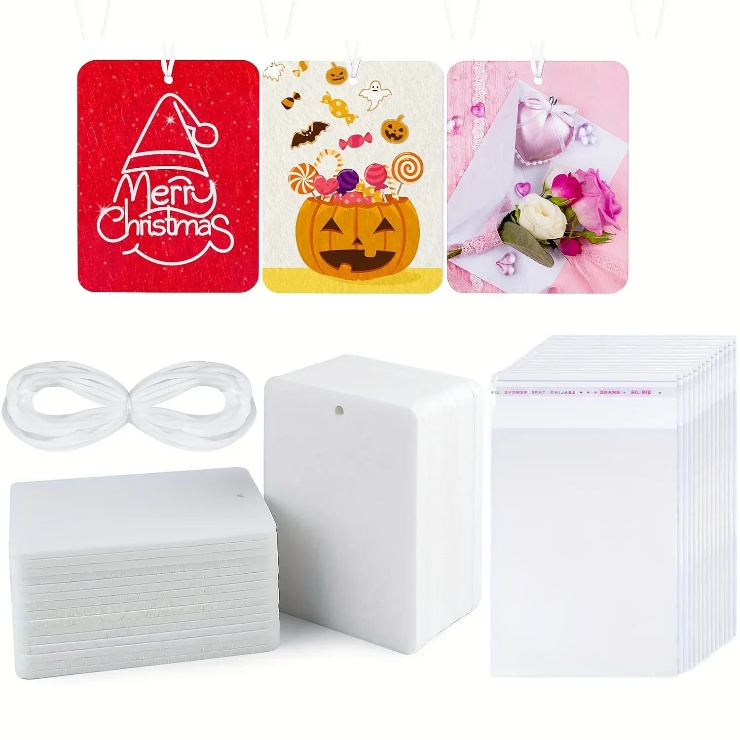 Deodorant for sublimation environments, perfumed hanging sheets for car, Christmas scented sheets DIY, rope for interior decoration of the car house