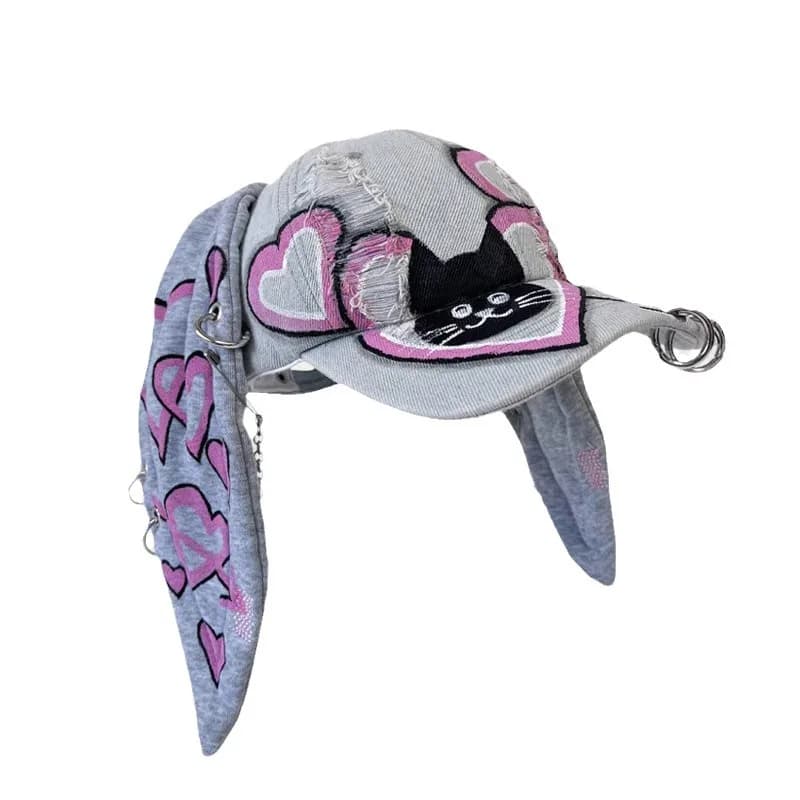 Berretto alla moda da baseball lungo orecchio di coniglio cappello da coniglio cosplay punk costumi hip-hop cappello berretti da sole da strada