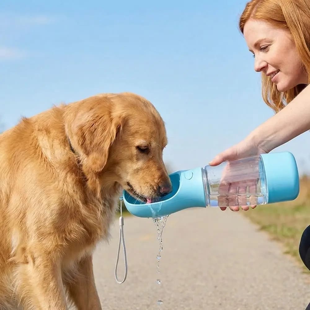 Ciotola Portatile 3 in 1 per Animali Domestici, Dispenser di Cibo e Acqua Antigoccia per Cani e Gatti, per Passeggiate all'Aperto