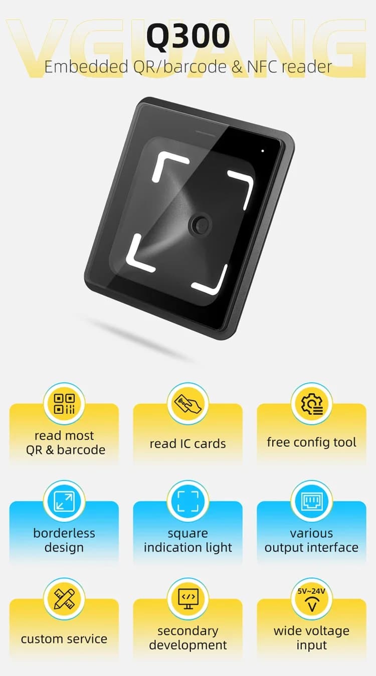 NUOVO Feocey FC8130 Codice QR e scanner di codici a barre Interfaccia RS232 Lettore NFC di schede IC per tornelli di controllo accessi Veding Machine Stoc