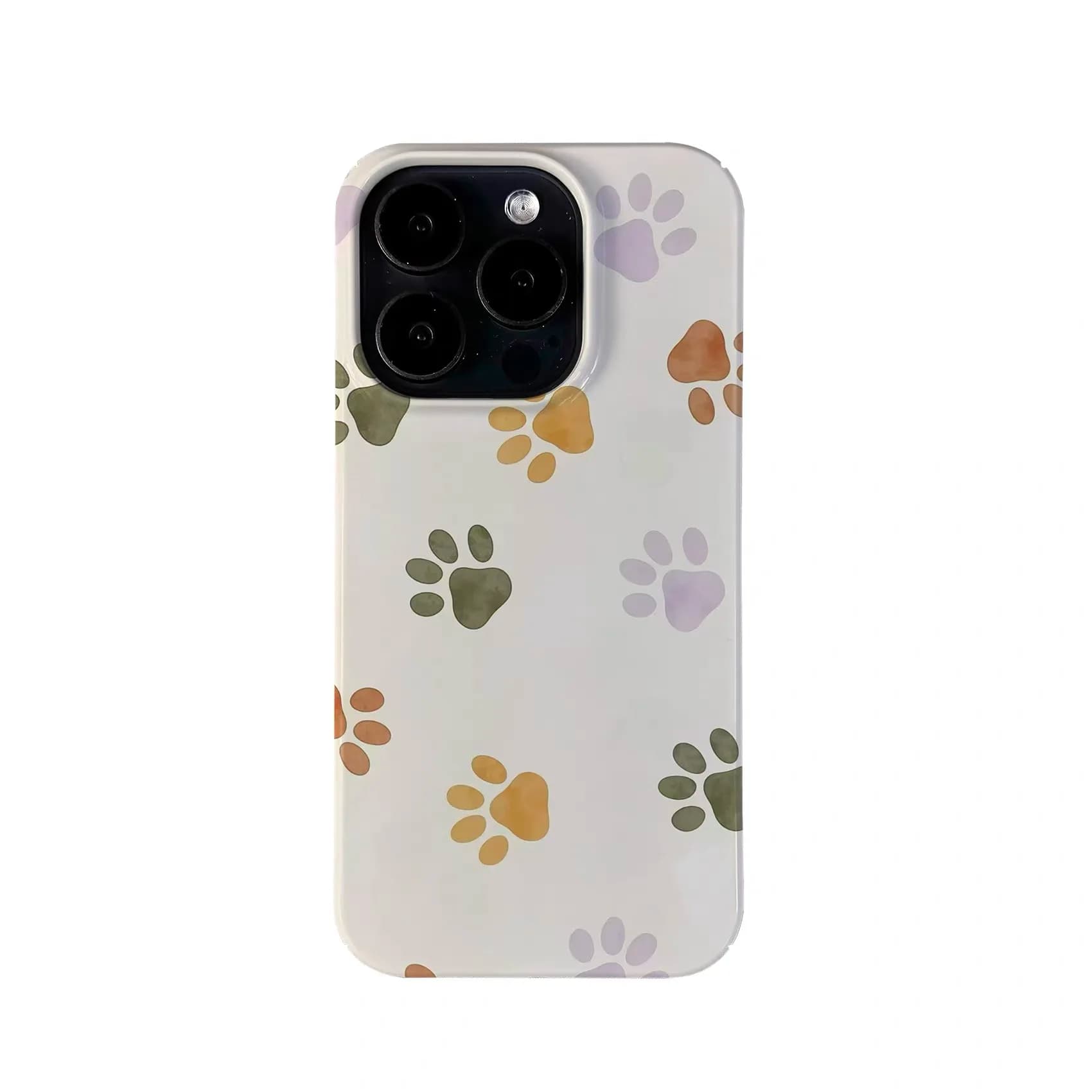 Cover per telefono in acrilico con impronte di cani colorate per IPHONE 17 Air 16E 15 PROMAX 14 Plus 13 12 MINI 11PRO 16Plus XR XS MAX