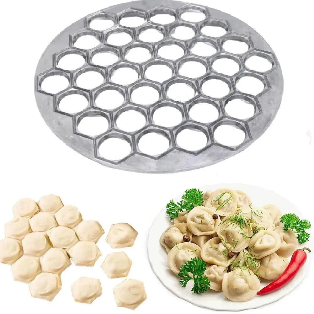 Stampo per gnocchi in alluminio Ravioli Maker Russian Pelmeni Maker Macchina per gnocchi Ravioli Cutter Utensili da cucina da cucina 37 fori