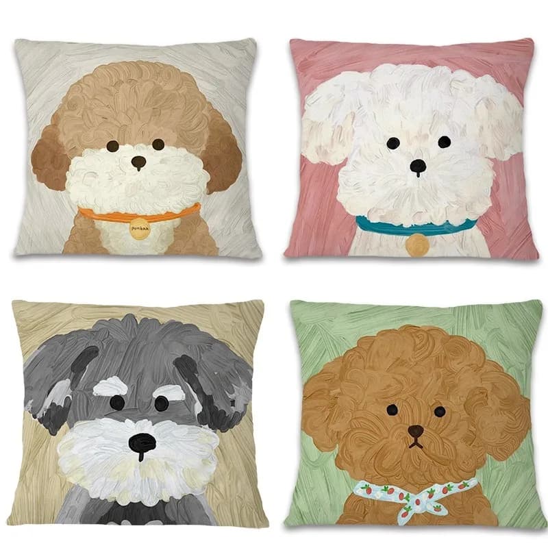 Cushion with Cane Illustration Lovely, Cute for Office Chair, Sofa, Car, Birthday Gift, Travel Backpack Accessories for Home Animals