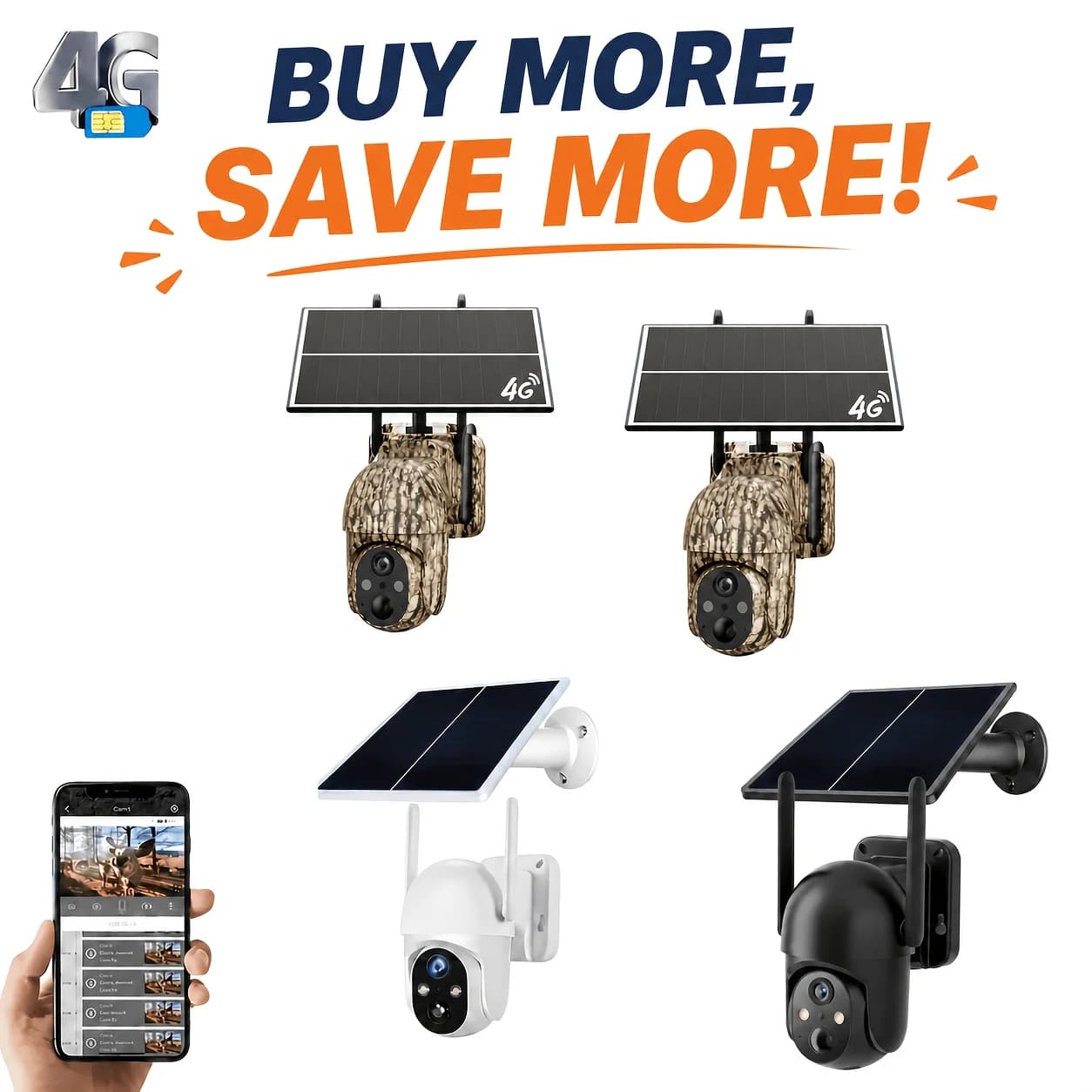 2/1pc 4G LTE Cellular Solar Security Camera Wireless Outdoor, No WiFi Need Solar Powered Camera, 360° Live View, 4MP Color Night Vision, PIR Motion Sensor, 2 Way Talk, Built In SIM Card, Smart Phone App Surveillance Camera System Outside, Trail