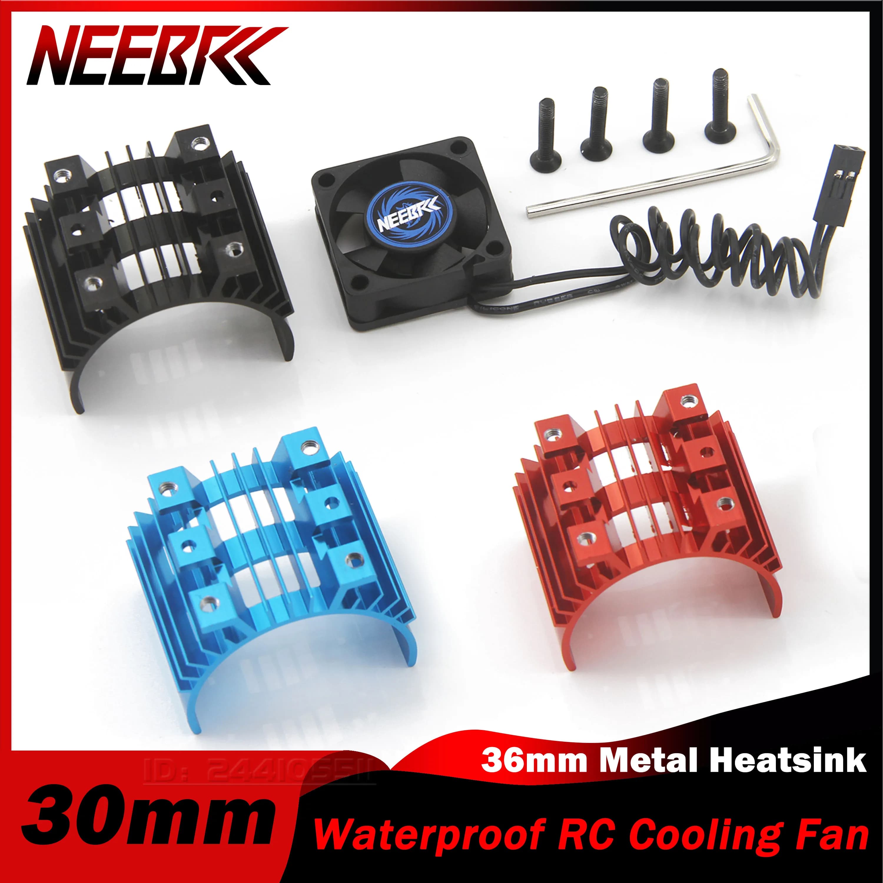 NEEBRC 30mm RC Ventola Di Raffreddamento Dissipatore di Calore 5V-12V DC 25000RPM Ad Alto Vento Rapido JST Spina 36mm Copertura del Supporto per 36mm Motore Brushless ESC