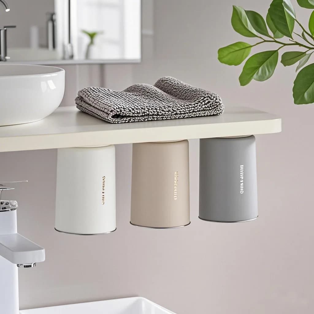 Magnetic Mouthwash Cup Stainless Steel Toothbrush Cup Wall-mounted Punch Free Upside-down Brushing Cups Bathroom Accessories