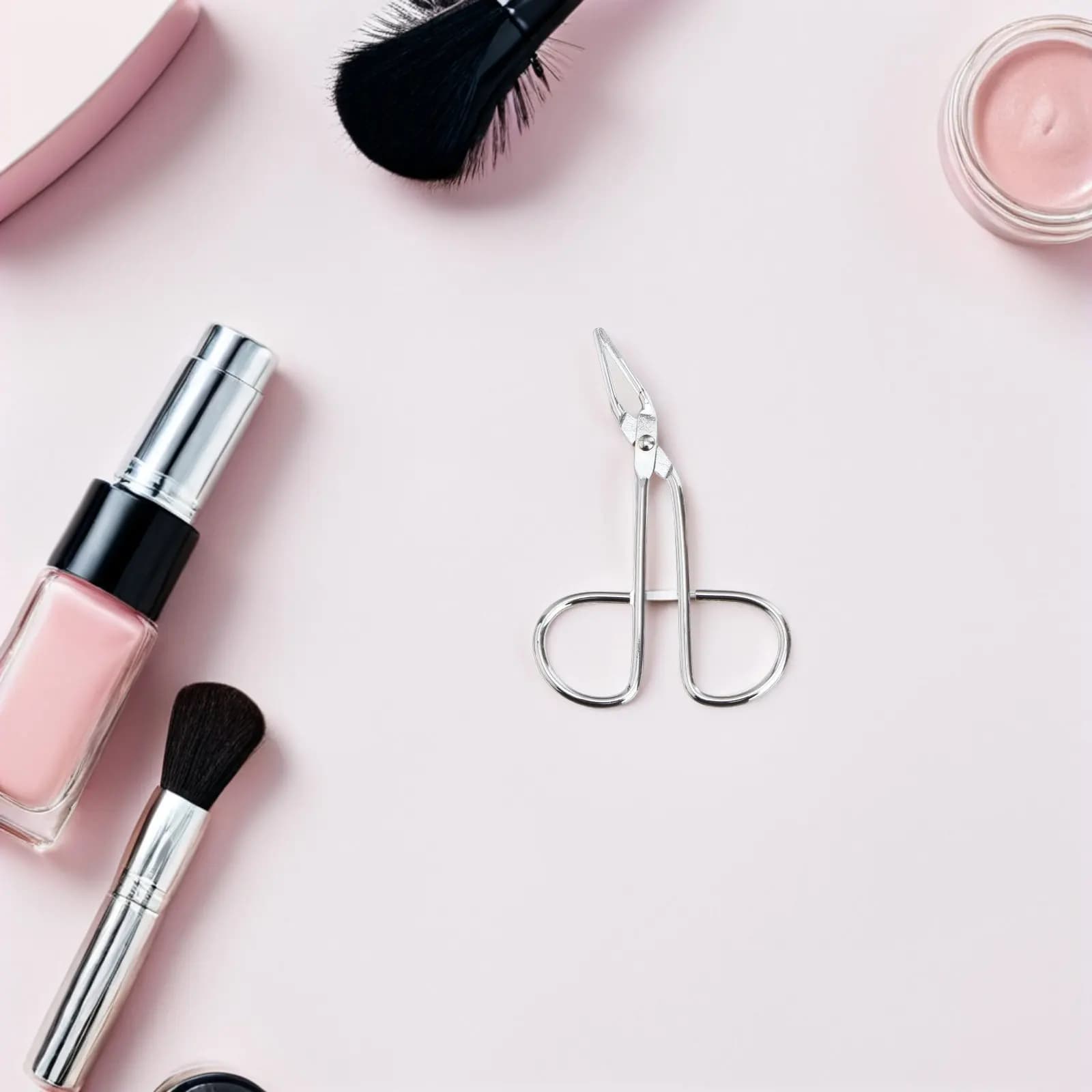 Set di 5 Pinzette per Sopracciglia in Acciaio Inox con Manico a Forbice, Punta Fine di Precisione per Donne, Rimozione Peli Facciali