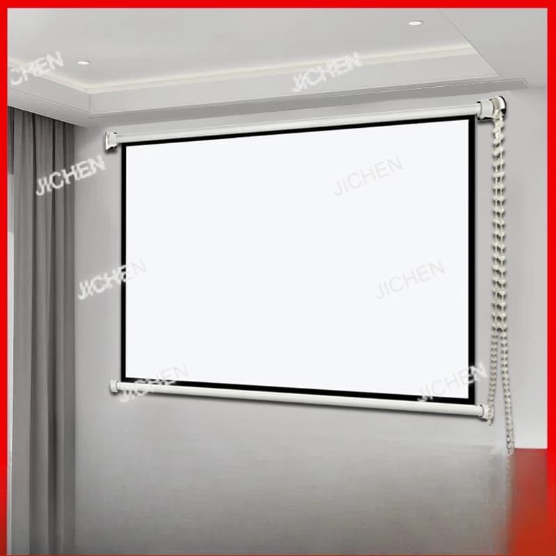 Tenda a rullo manuale JC, tenda semplice da appendere alla parete, schermo per proiezione manuale, schermo per proiettore cinematografico.