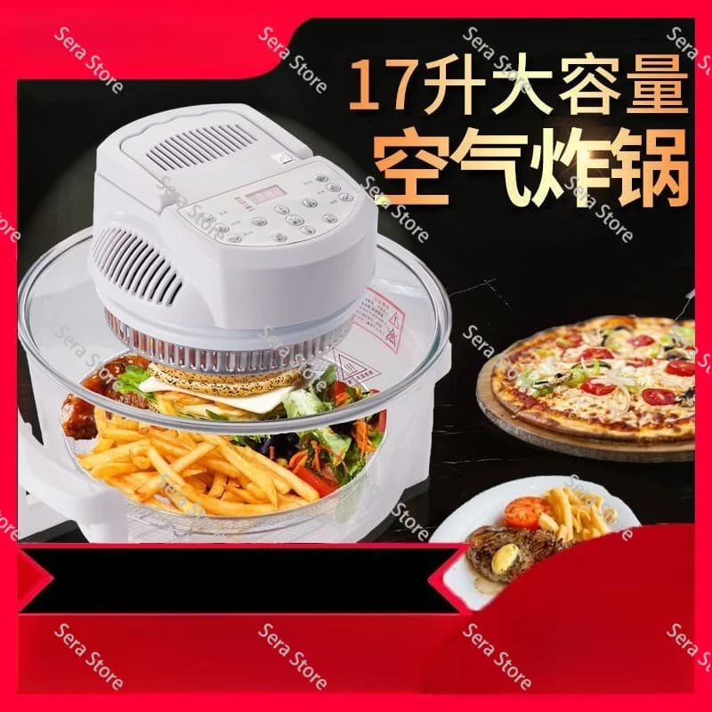 Smart Visual Air Fryer Large Capacity Transparent Glass Electric Air Fryer Fully Automatic Light Wave Oven Home