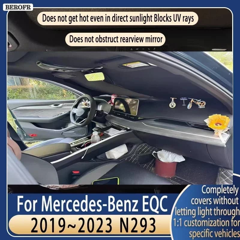 Steering wheel Car Sun Visor For Mercedes-Benz EQC 2019~2023 2022 2021 N293 Summer Cooling Accessories Front Windshield Sunshade