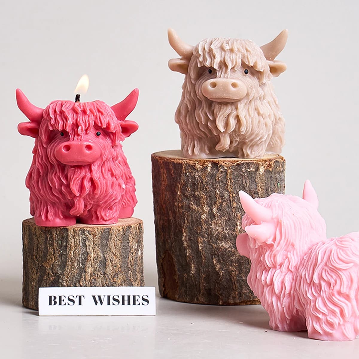 3D Highland Mucca Candela Stampo In Silicone FAI DA TE Mucca Alpina E Capelli Squisiti A Forma di Animale Aromaterapia Candela Stampo In Gesso Mestiere Deco