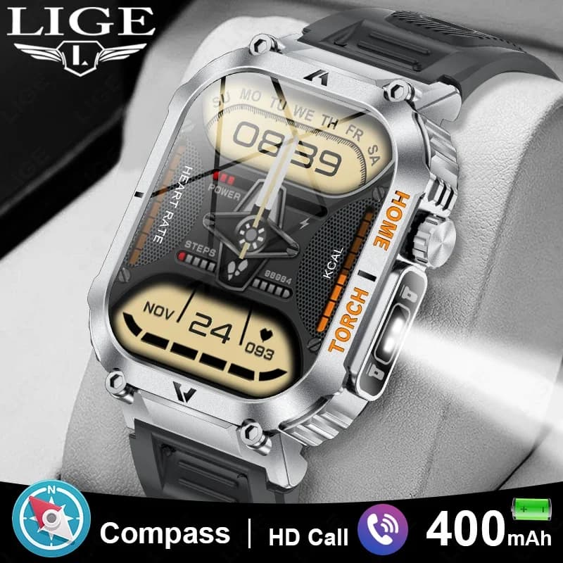 Smartwatch with 2,02 HD Screen, LED Lighting, Waterproof 3ATM, Health Monitor for Open Sports, Compatible with Android and iOS 2026