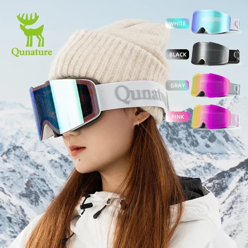 Occhiali da sci Qunature occhiali da neve da Snowboard con montatura grande occhiali da sci antiappannamento UV400 occhiali da sci per Sport all'aria aperta