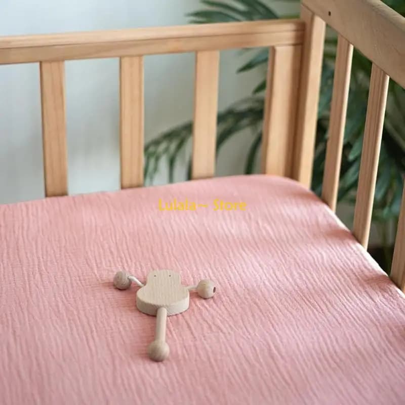 Y4QA 2Pcs Double Layers Baby Crib Fitteds Sheet Bed Cover Set for Comfortable Sleep
