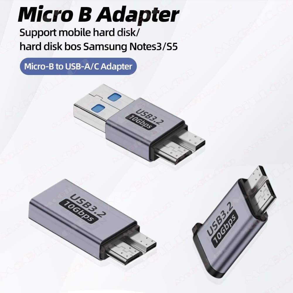USB A Type C To Micro B Male To Female Adapters for External Hard Drive Disk HDD 10Gbps Super Speed Data Sync Converter