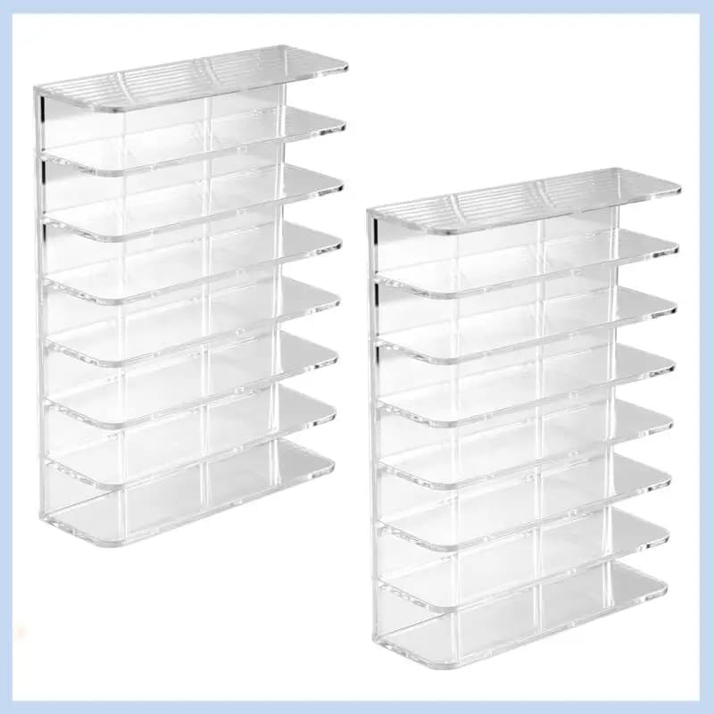 AS63-2 Pezzi Organizzatore per Palette di Ombretti in Acrilico, Contenitore Cosmetico a 7 Scomparti, Organizzatore per Accessori Cosmetici