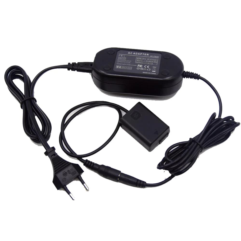 Ac-Pw20 Adattatore CA Np Fw50 Kit batteria fittizia per Sony A6400 A6500 A7000 Zv-E10 Nex-5 Nex7 7r Slt-A65 A77 Ii A3000 A5100 A6300