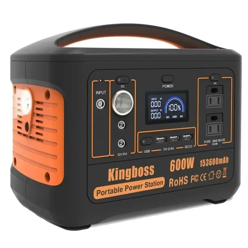 New Arrived Peak 1200W 600W/600WH portable power station 153600mAh large capacity Lithium Battery 110V/600W, AC Outlet, 2 DC Car