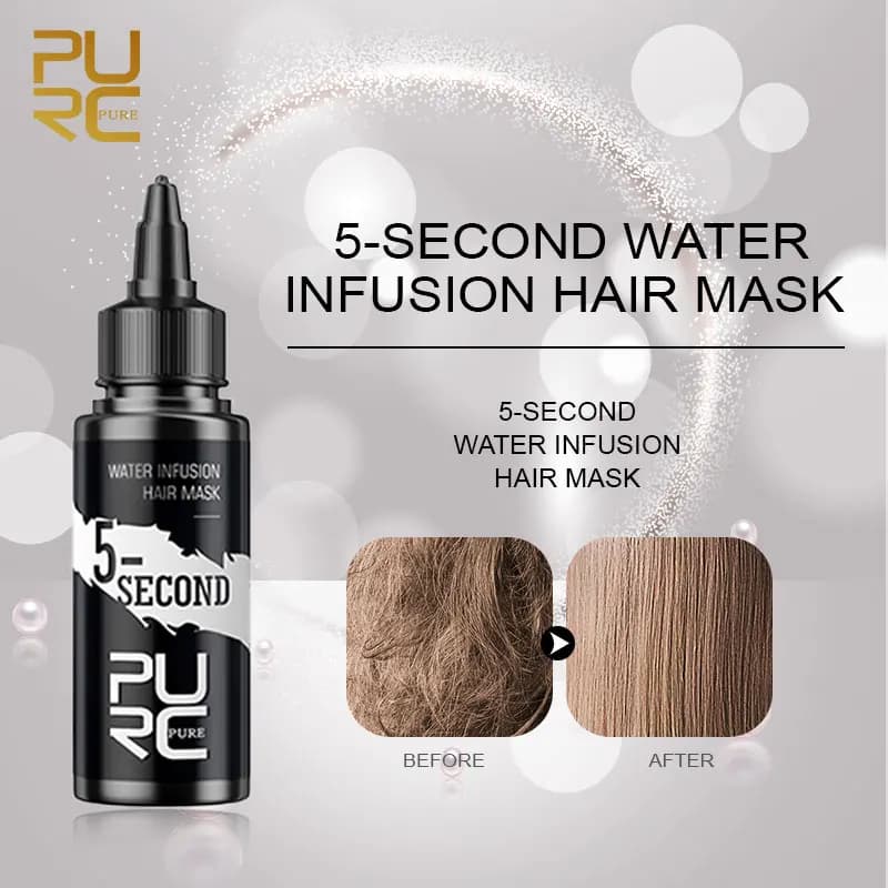 PURC- Hair mask with water infusion, cream, smoothing, smoothing, keratin, scalp treatment, hair care, 60 ml