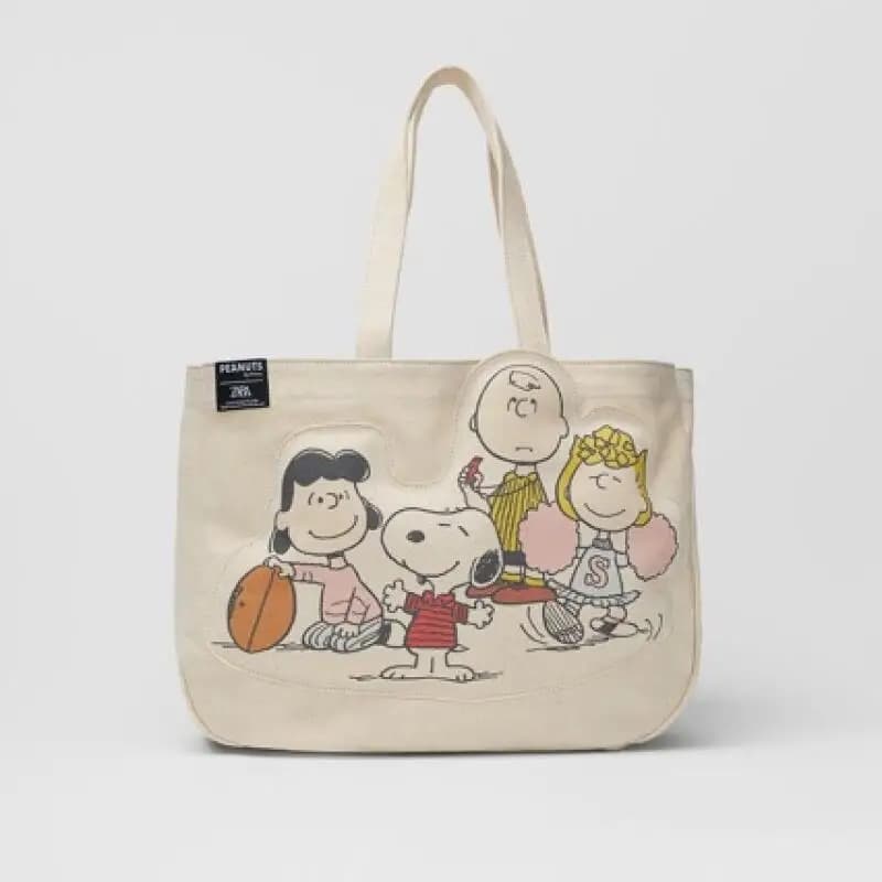 Cute Snoopy Printed Canvas Shopping Bag Ladies Handbag Reusable Eco Friendly Tote Bag Portable Purse for Outdoor and Daily Use