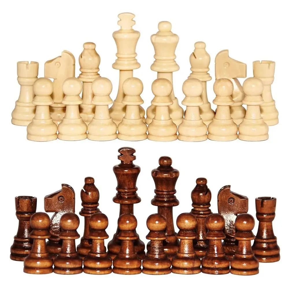 Set di Scacchi in Legno da 32 Pezzi, 2,2 Pollici, con Cuscinetti Protettivi, Gioco Intelligente per Genitori e Figli