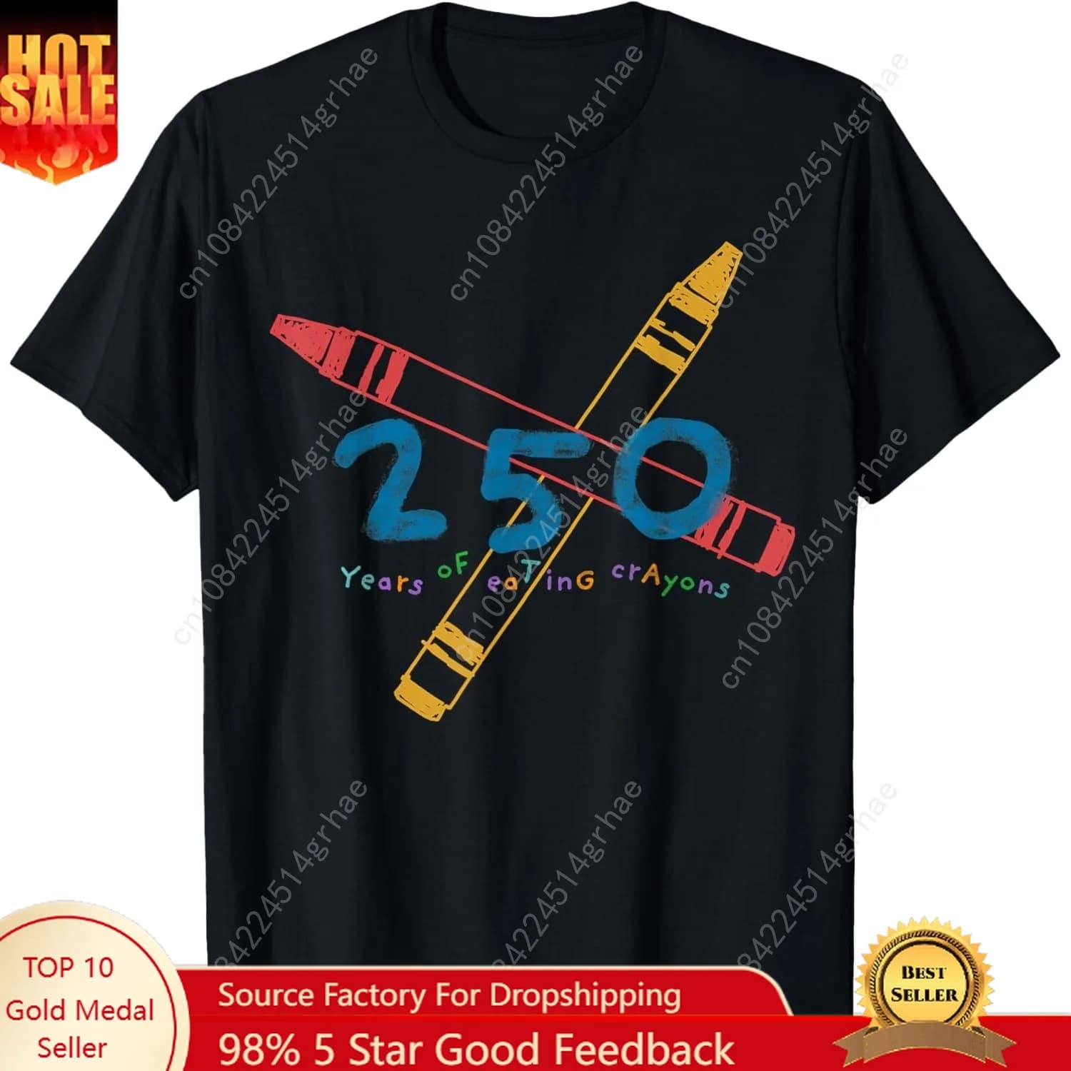 T-shirt Corpo dei Marines degli Stati Uniti 250 anni di mangiare pastelli