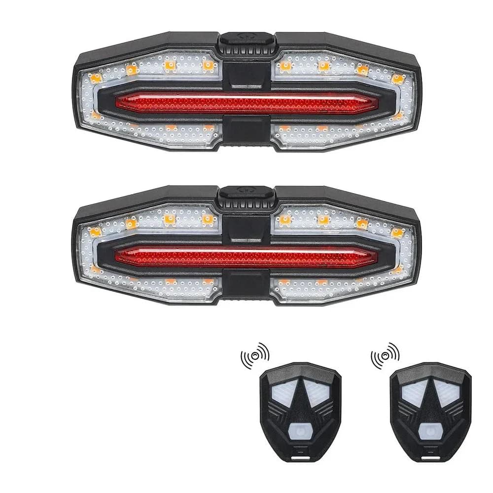Bicycle Tail Light LED Turn Signal Bike Rear Light Wireless Remote Control USB Rechargeable Waterproof Cycling Warning Taillight