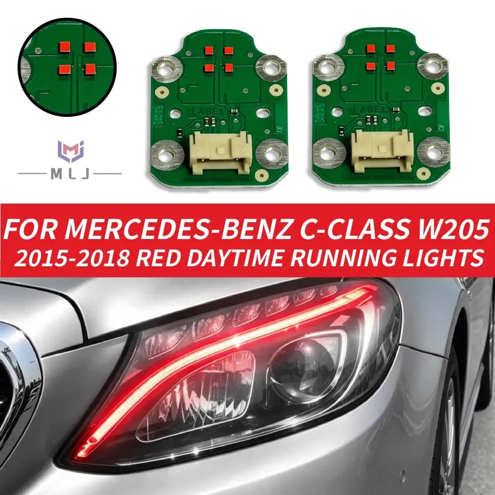 For Mercedes Benz C-Class W205 2015-2018 OE A2059060601 Red DRL LED Chip Board Daytime Running Light Headlamp Spare Parts
