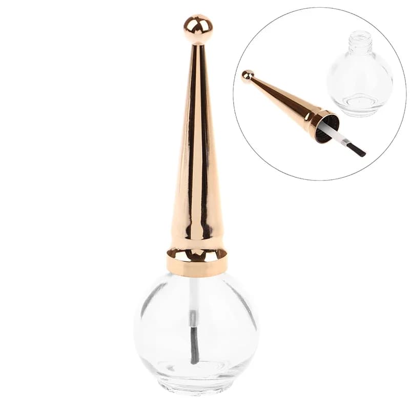 Bottiglia vuota per gel per unghie da 15 ml con pennello Bottiglia per smalto Bottiglia vuota per miscelazione in vetro Contenitore per bottiglia vuota per gel per unghie