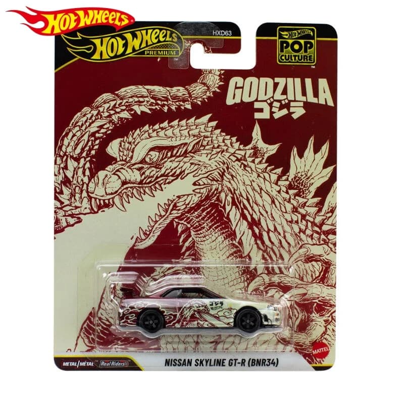 Originale Hot Wheels Cultura Pop Godzilla Skyline R34 Bmw Etc Da Collezione 1:64 Pressofuso Modello di Veicolo Auto GTR34 Modelli Ragazzo Regali