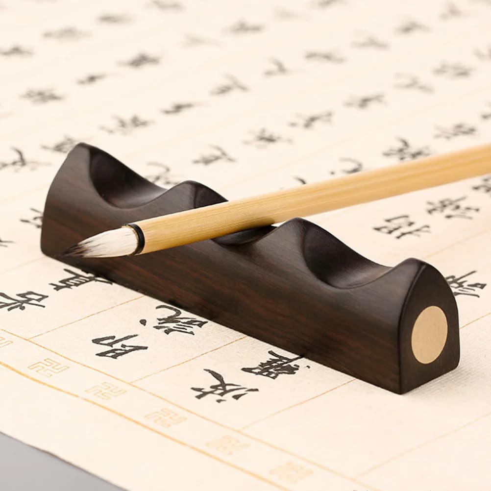 Portapenne per calligrafia in legno nero Porta pennelli Supporto per scrittura da scrivania Supporto per vernice Portapenne Porta pennelli per inchiostro Penna in stile cinese