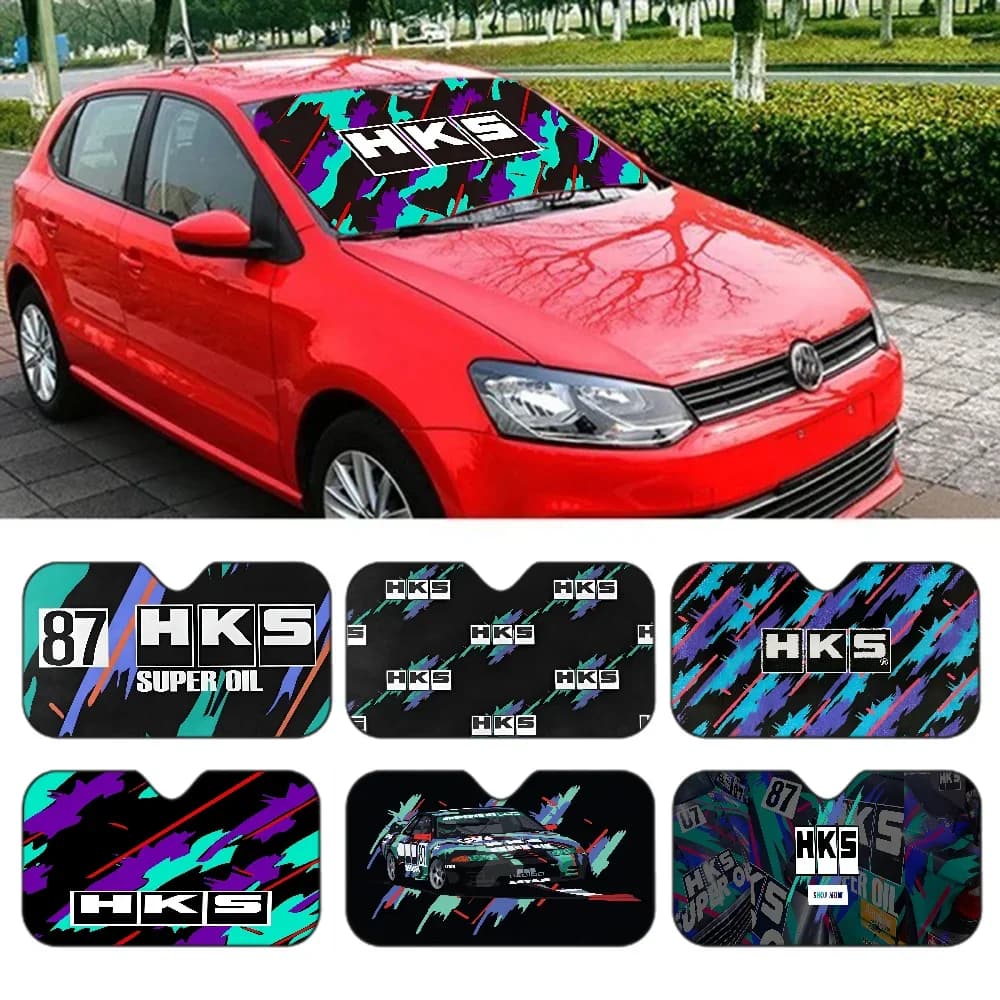 Auto sportiva HKS JDM Accessori Parasole per auto Copertura Protezione anti-UV Parasole per finestrini per auto Parabrezza pieghevole Parasole