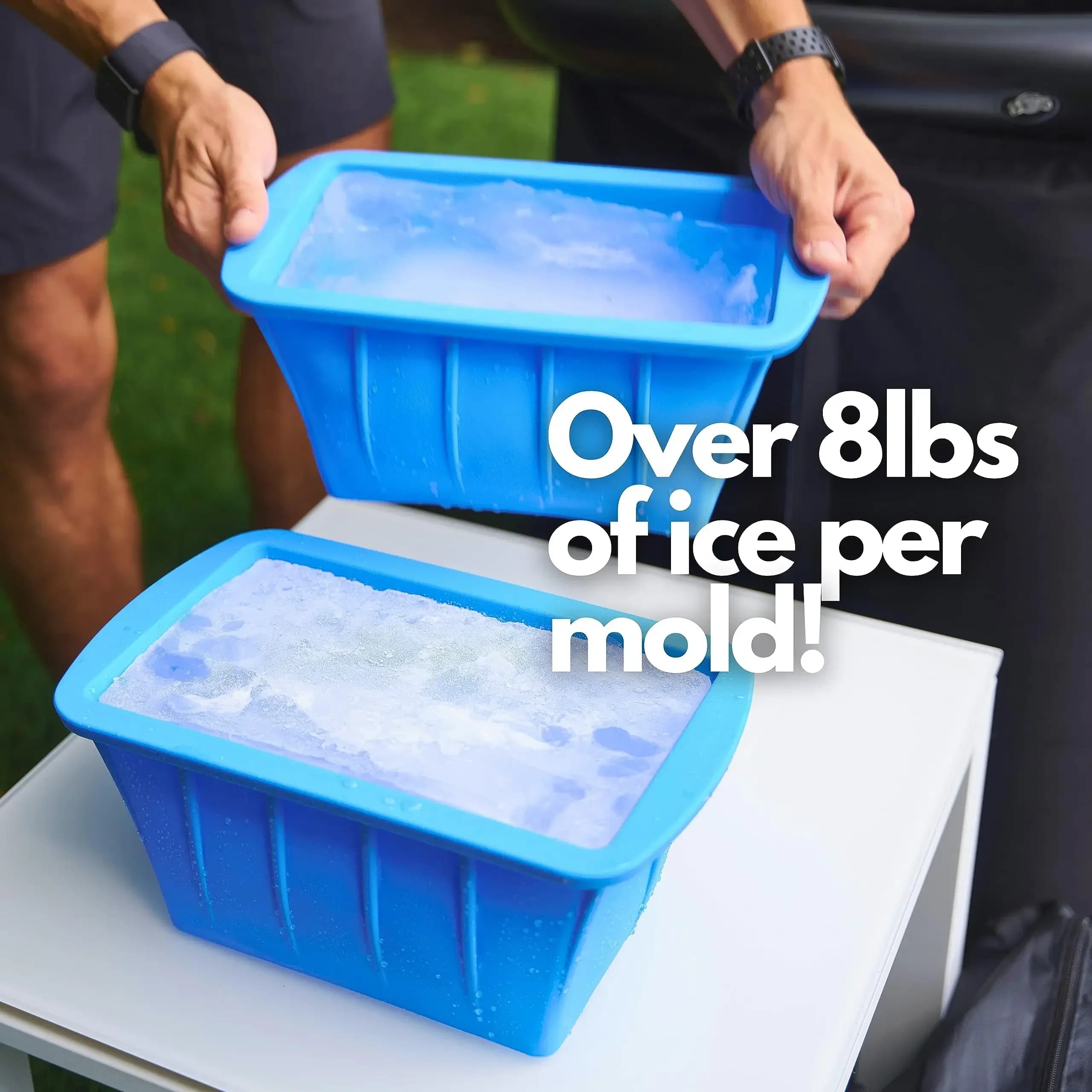 Stampo per blocchi di ghiaccio Scatola di ghiaccio extra large Scatola di silicone grande Scatola di ghiaccio super