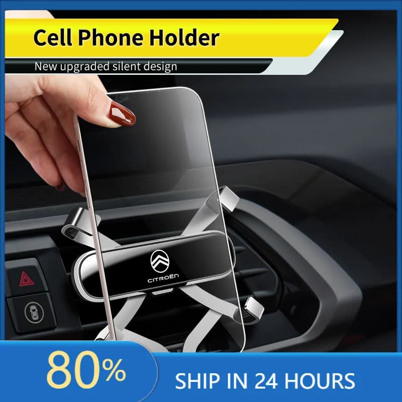 Car Stickers Gravity Phone Holder Air Vent Mount Auto Lock Mobile For Citroen C4 C3 C5 C1 C2 Berlingo Celysee Cactus Picasso Air