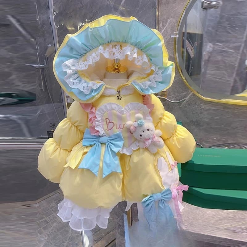 2025 Inverno Nuova vendita calda Lolita Dopamine Color Doll Decorazione Felpa con cappuccio Giacca in cotone carino