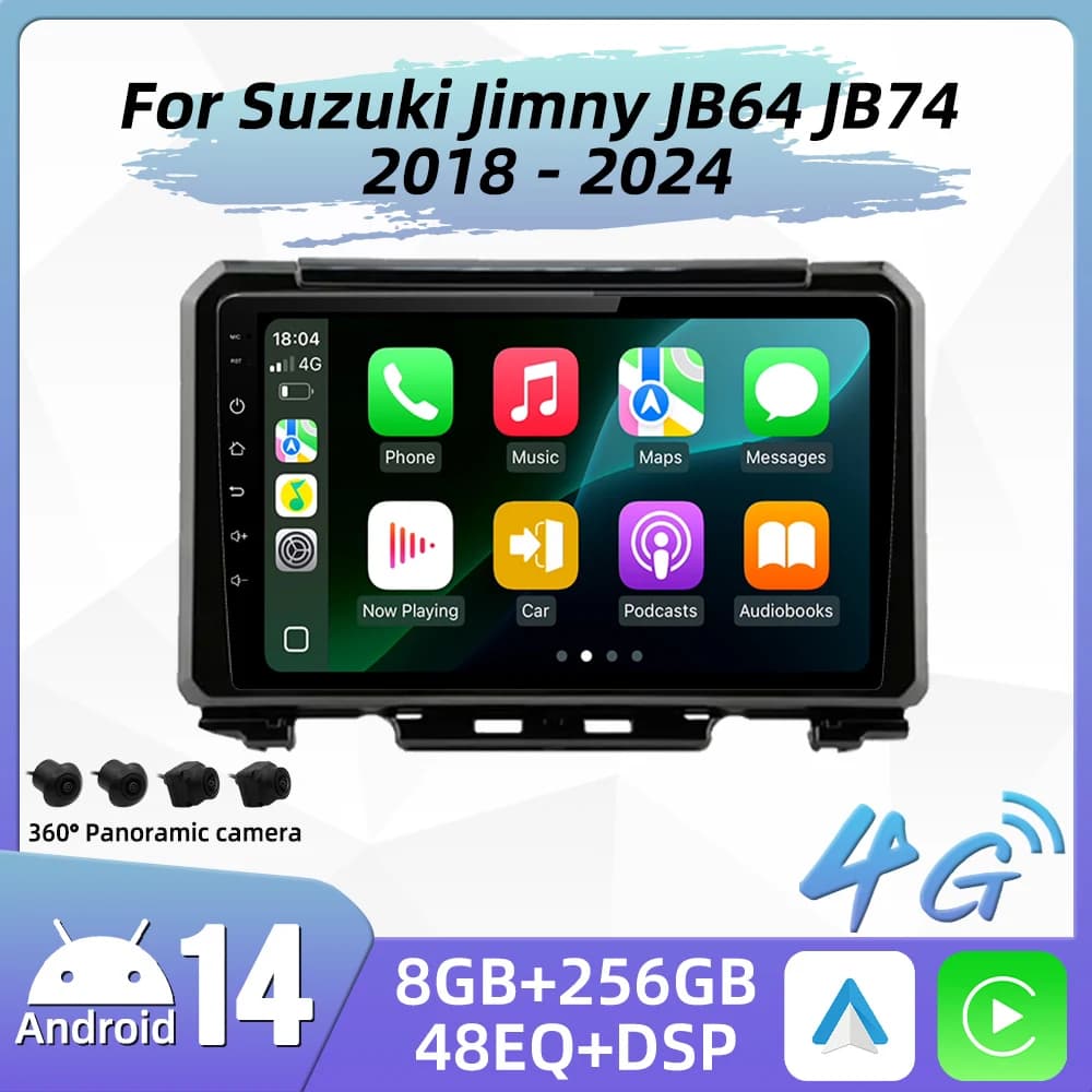 Carplay auto Per Suzuki Jimny JB64 JB74 2018 - 2024 Android Autoradio Lettore multimediale per auto Navigazione GPS Stereo Touch 2 Din 4G