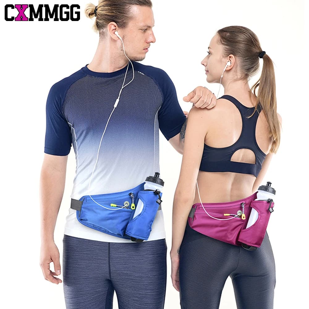 1-piece baby bag with water bottle holder, hydration belt for men woman pack with adjustable shoulder strap for hiking, running, gym